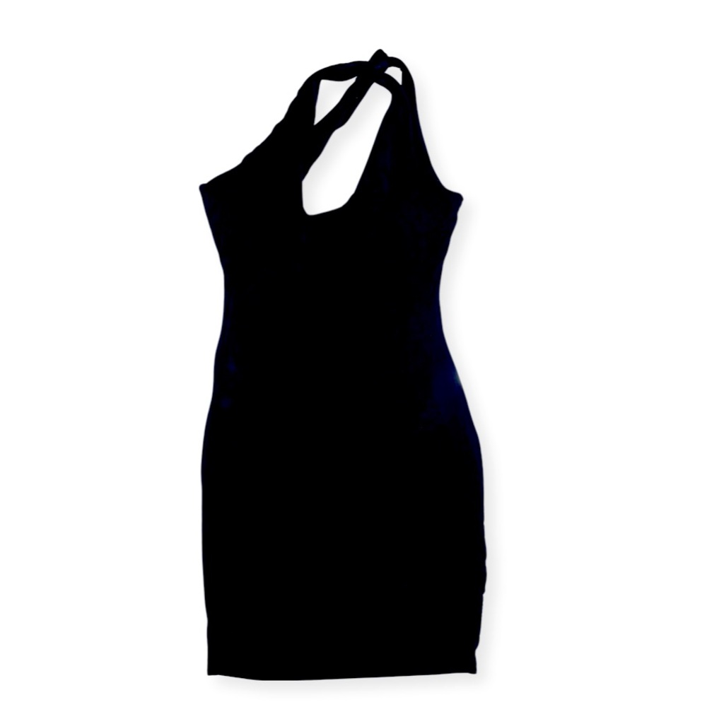 • Black One Shoulder Cut Out Detail Mini Dress